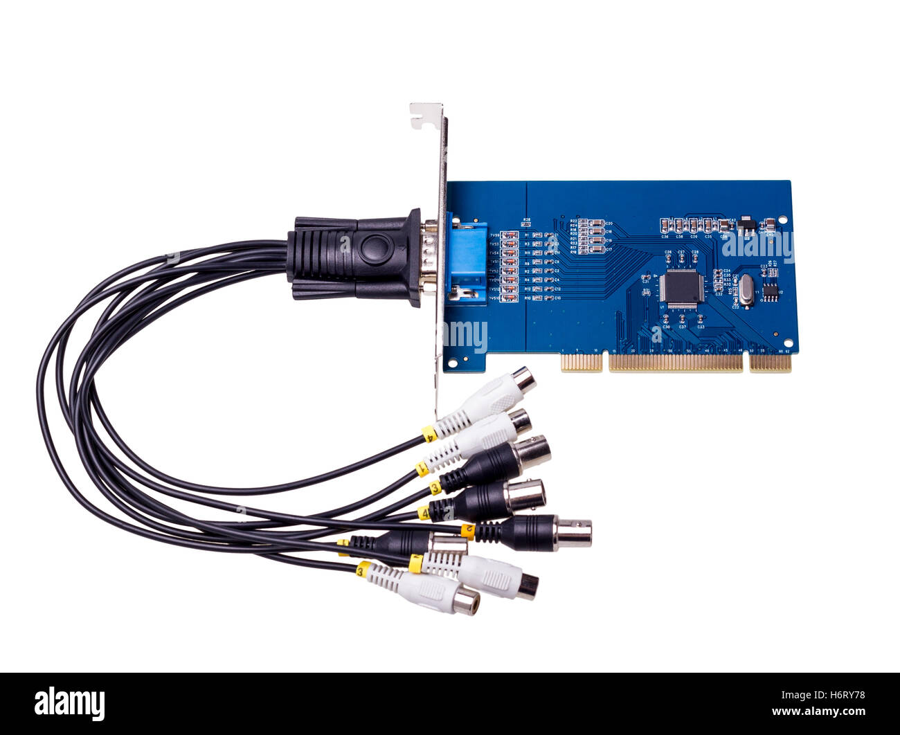 Computer video capture card isolated on white background Stock Photo