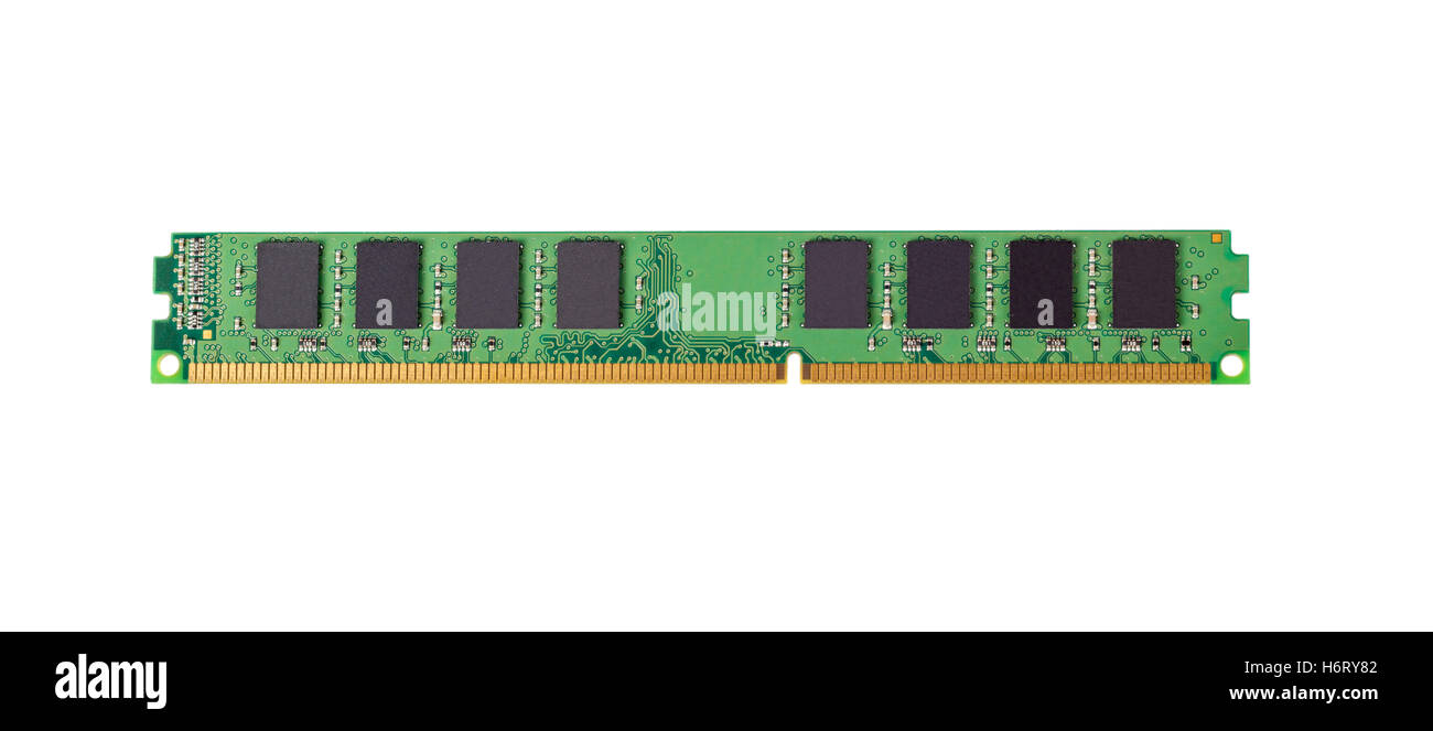 Electronic collection - computer random access memory (RAM) modules isolated on the white background Stock Photo
