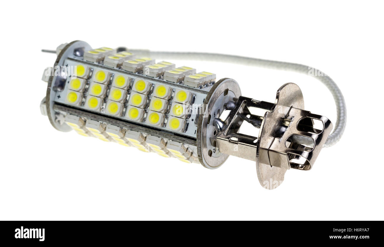 Led lamp for auto isolated on the white background Stock Photo - Alamy