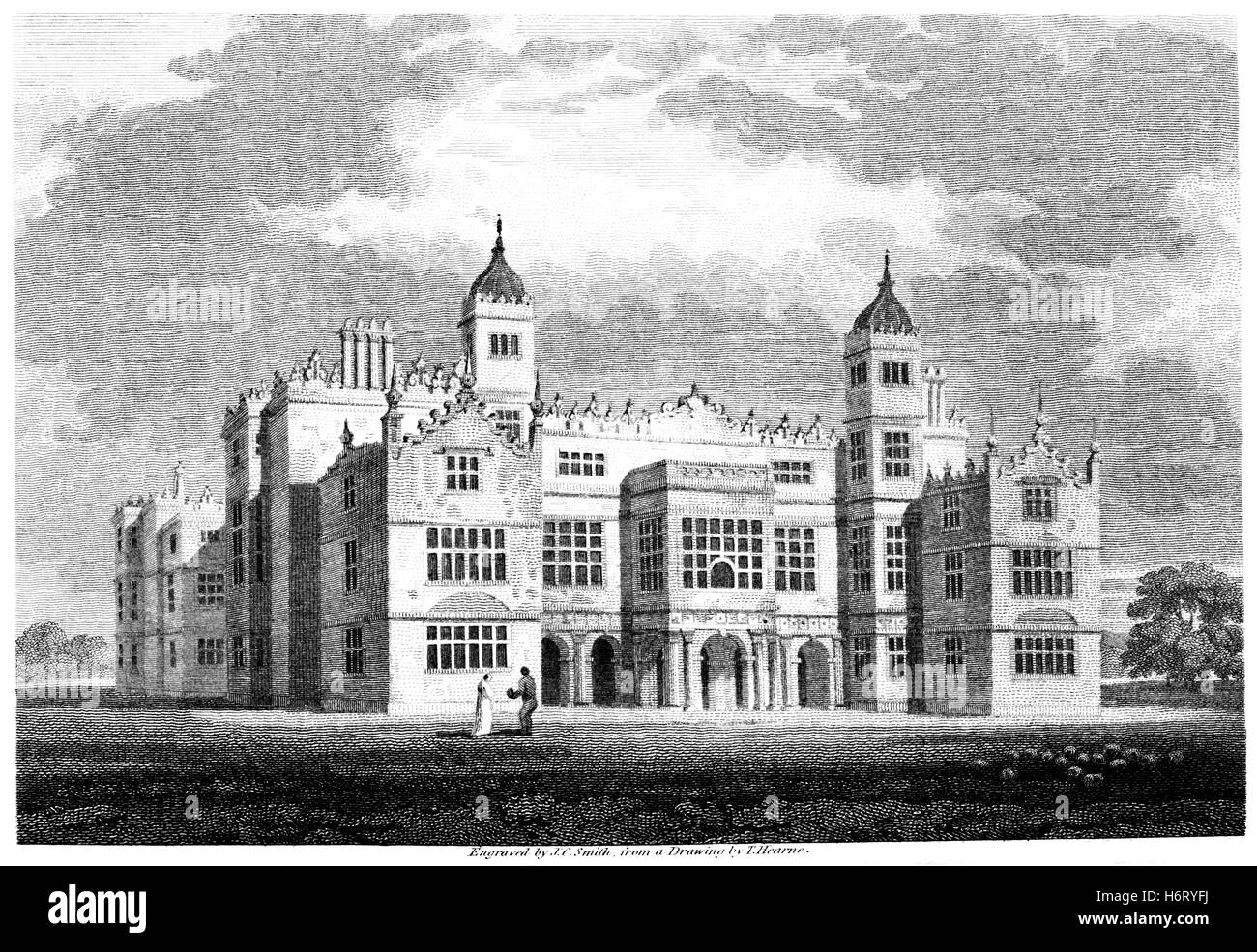 An engraving of Charlton House, Wiltshire scanned at high resolution