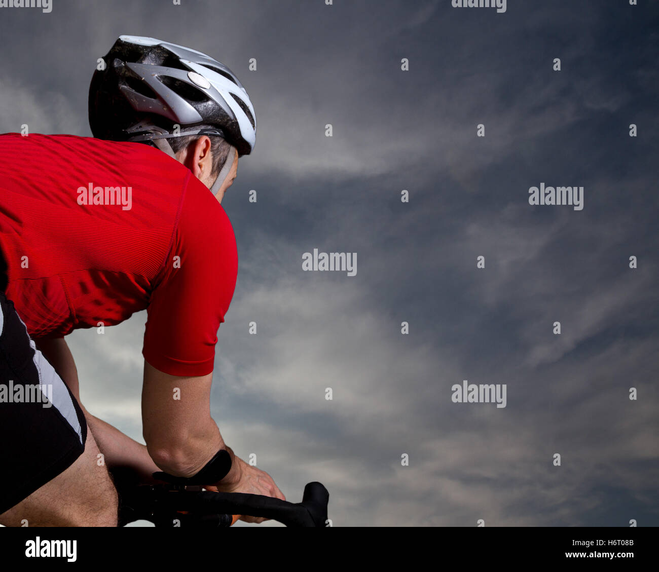triathlete on bicycle Stock Photo