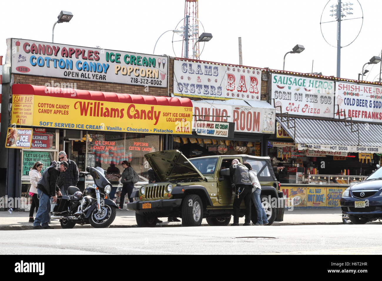 Candy Stores at Coney Island Stock Photo Alamy