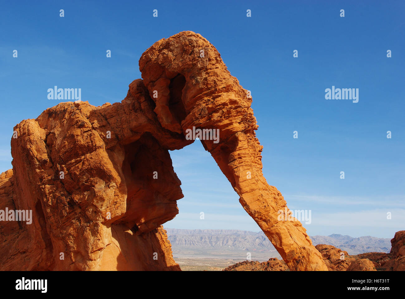 blue desert wasteland formation rock orange firmament sky blue desert wasteland formation usa rock america tourist attraction Stock Photo