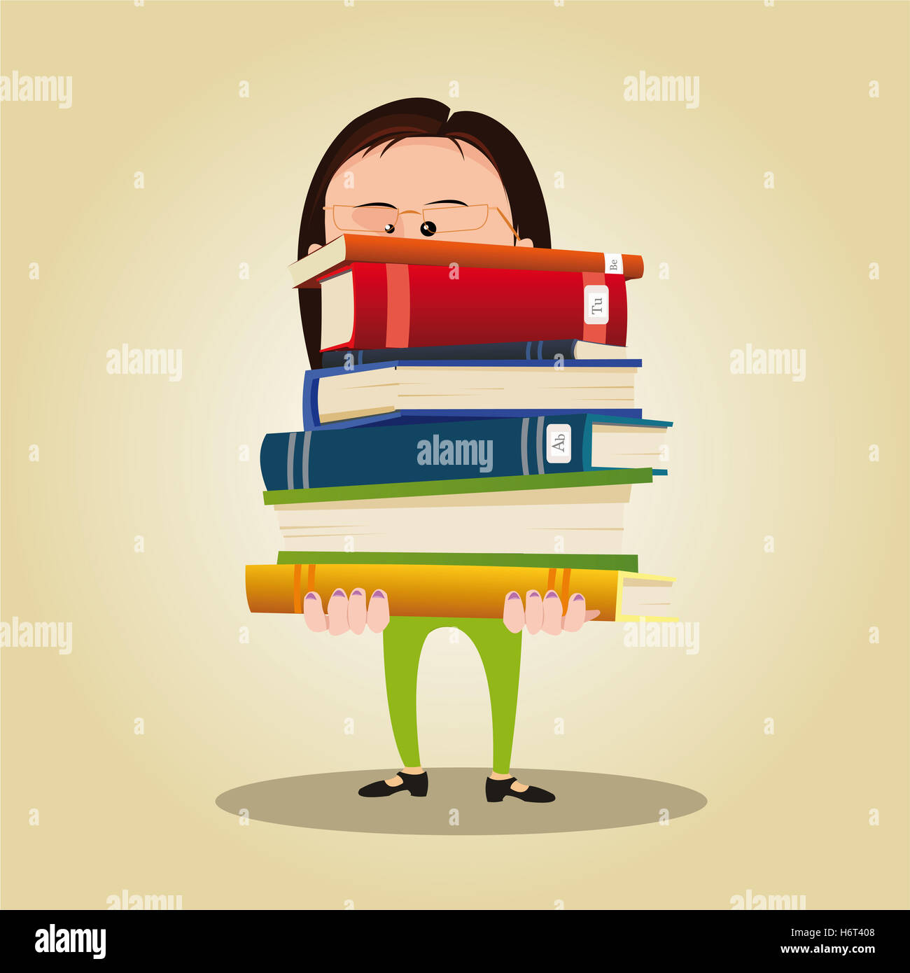 Cartoon librarian woman hi-res stock photography and images - Alamy