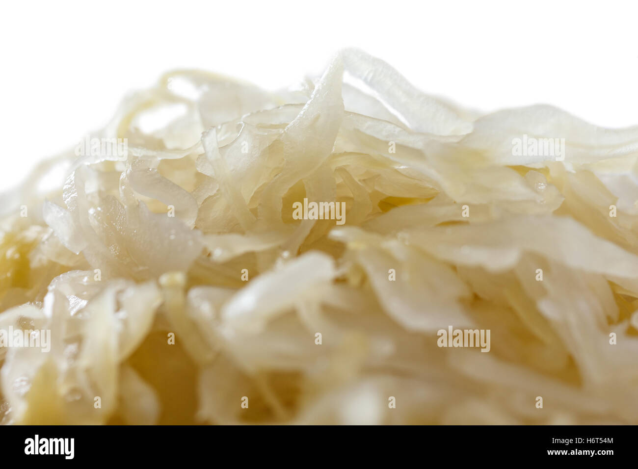 Macro of sour cabbage with white background Stock Photo