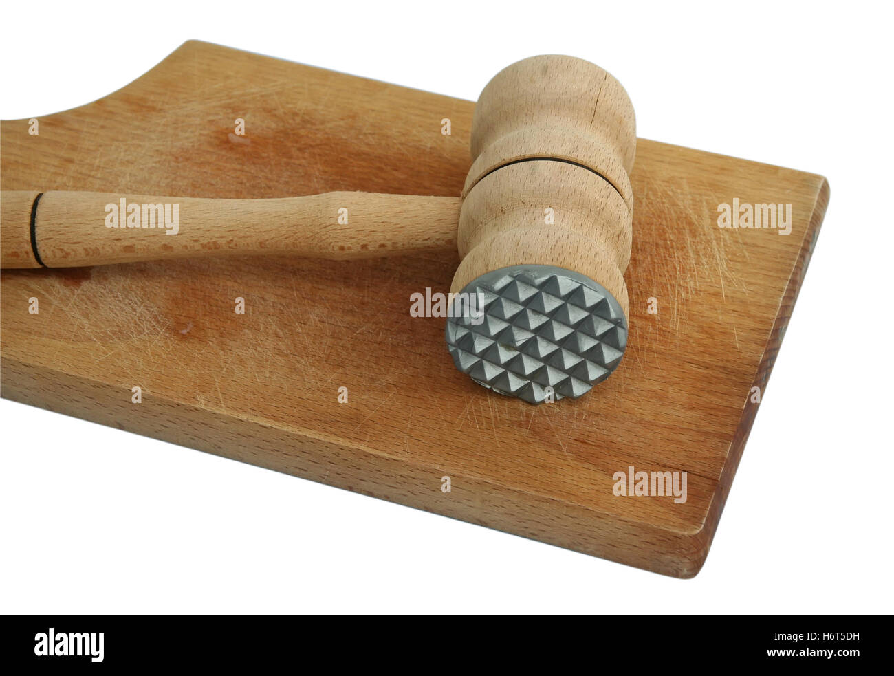 Wooden meat mallet. Meat preparing mallet Stock Photo Alamy