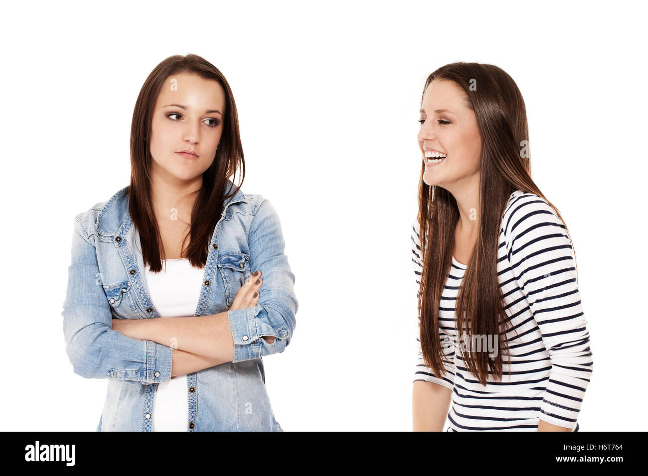 girl laughs her girlfriend from Stock Photo
