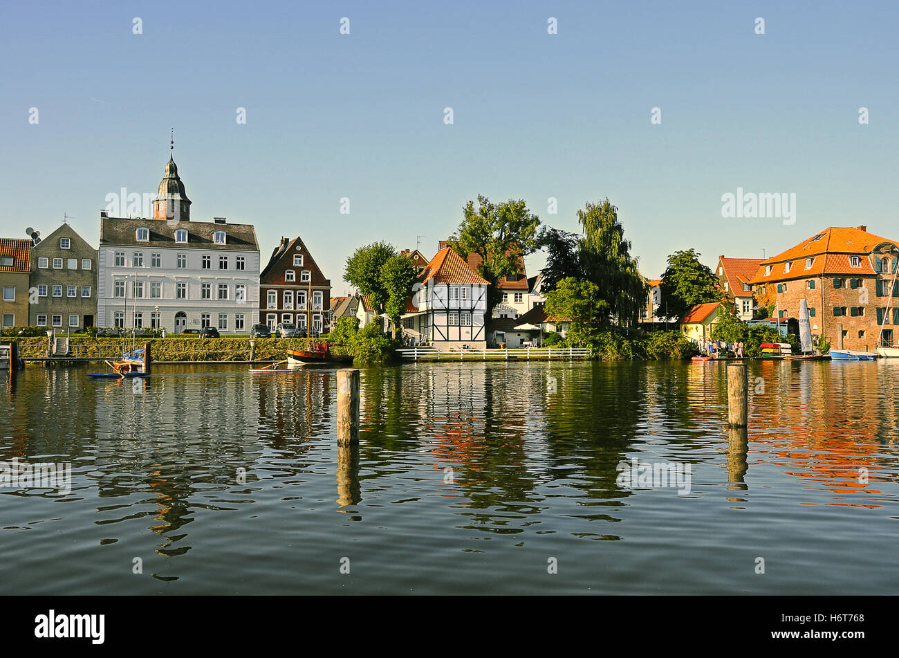 houses, harbor, mirroring, harbours, style of construction, architecture, Stock Photo