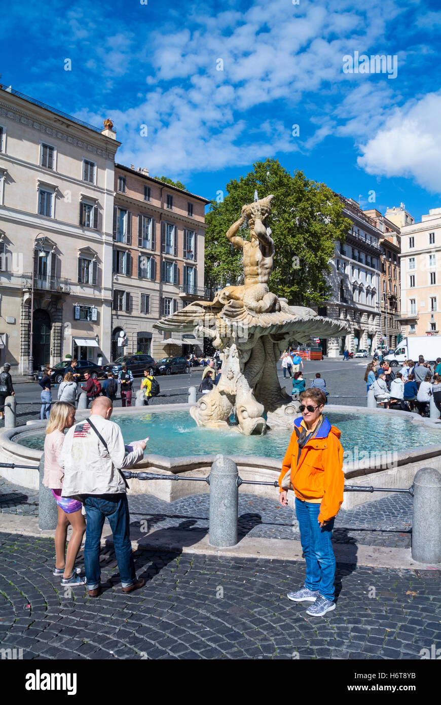 Fontana del trione Piazza Barberini Rome Italu Stock Photo