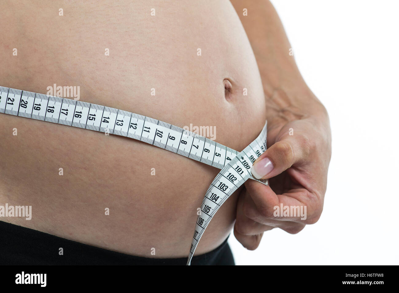 measure waist circumference Stock Photo