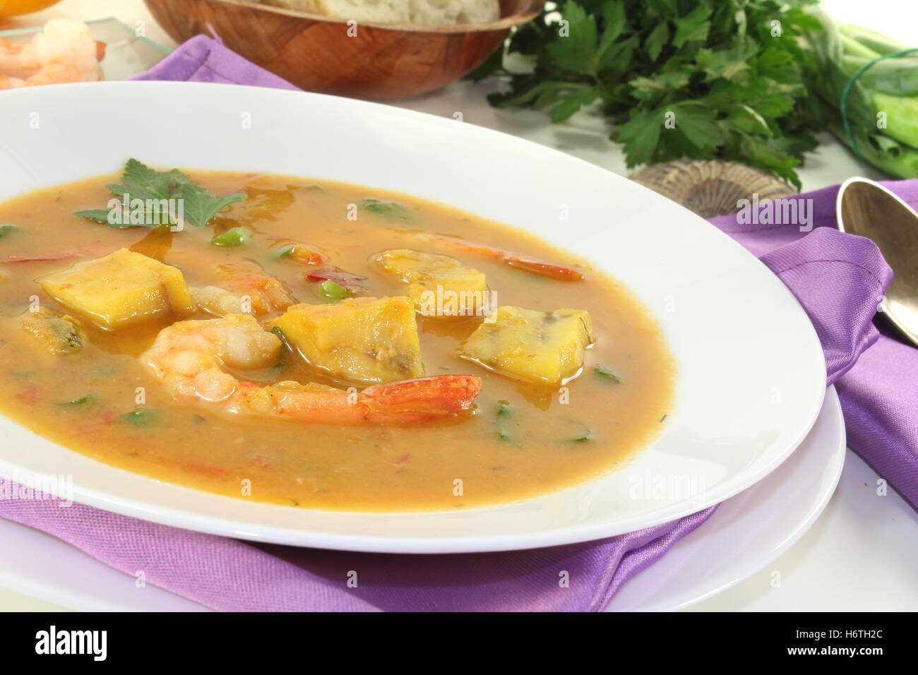 fish dish, soup, fish, france, seafood, shrimps, food, dish, meal, supper, Stock Photo