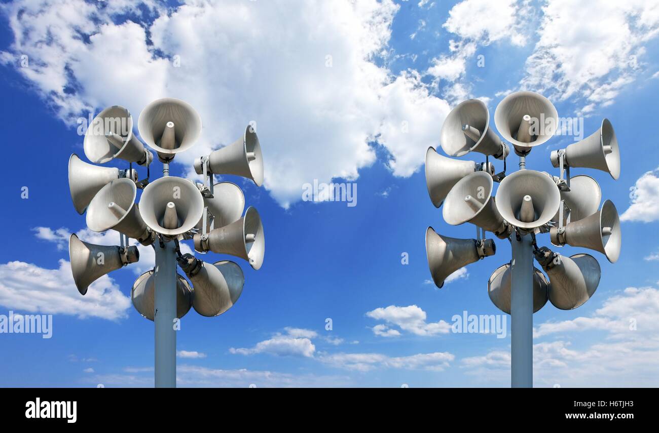 sound, loud, voice, amplifier, speaker, megaphone, talk, speaking, speaks Stock Photo Alamy