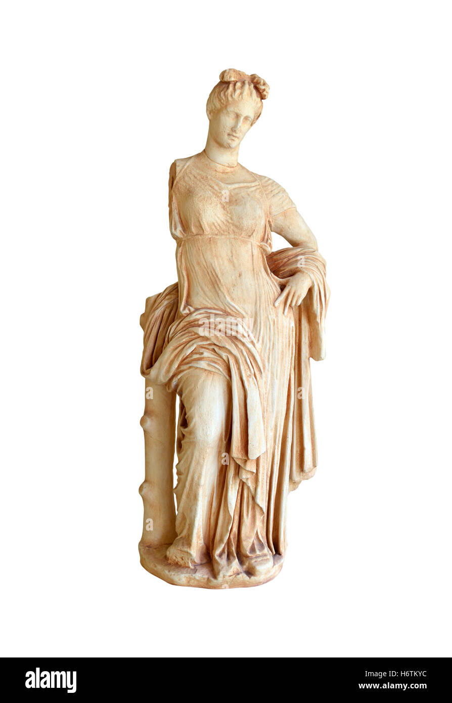 Greek Statue of Aphrodite the goddess of love isolated over white Stock
