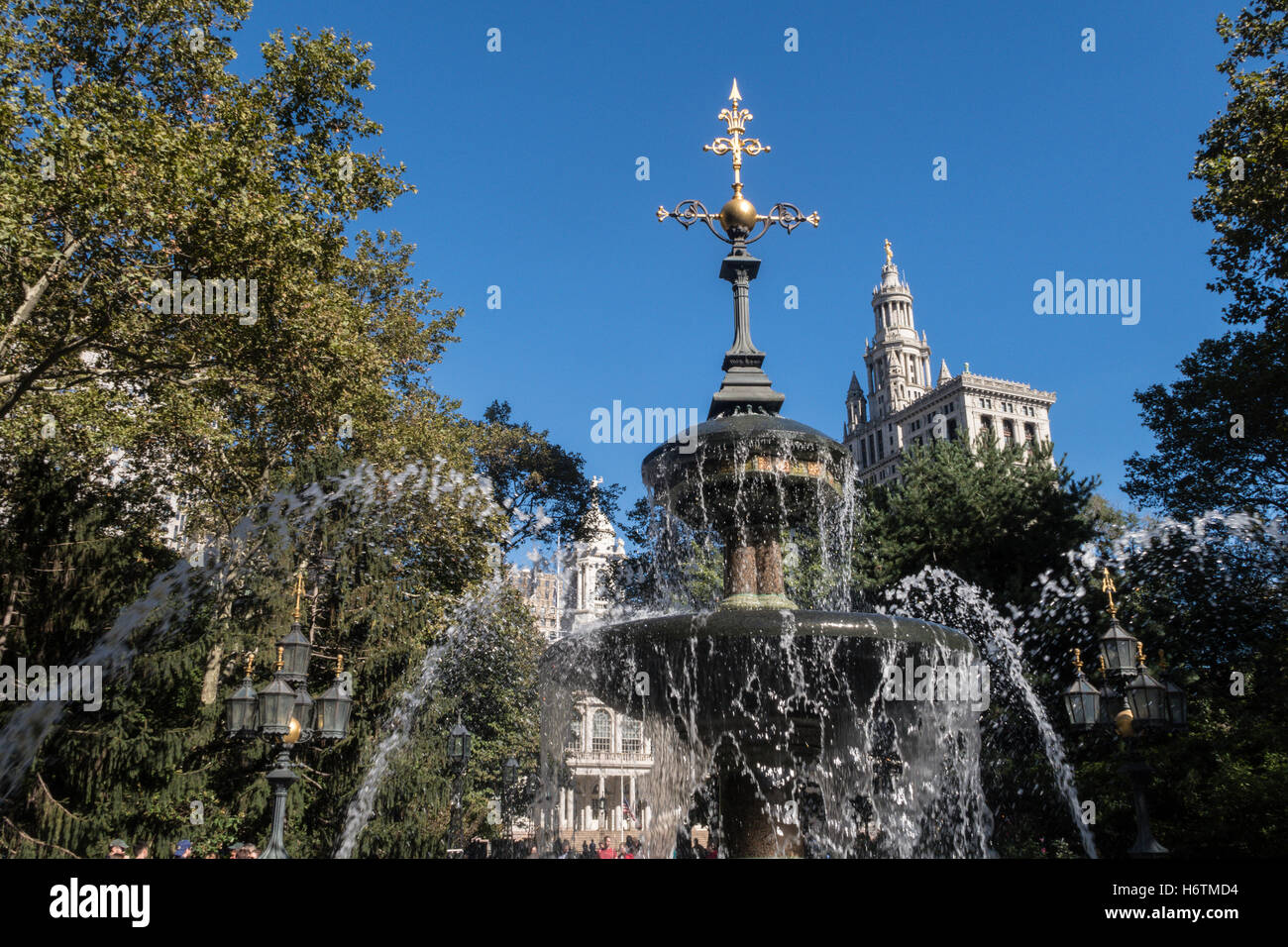 The Mould Fountain, City Hall Park, NYC Stock Photo