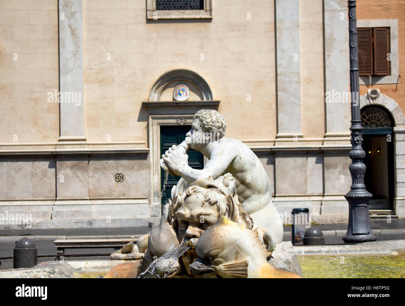 Statues at Piazza Navona in Rome. Elegant square dating from the 1st