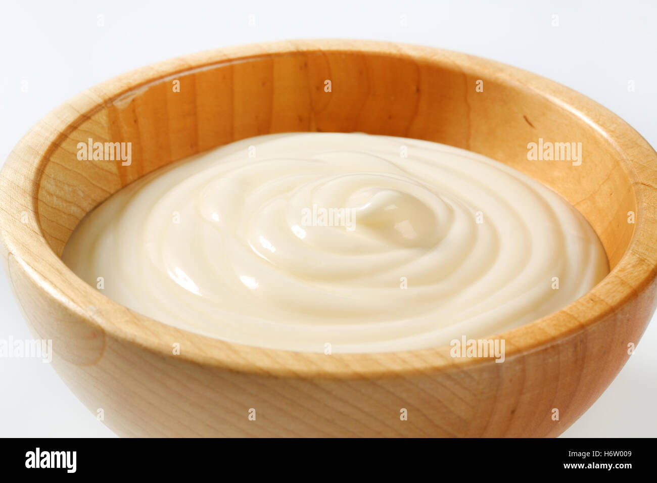 food aliment spread sauce cream plain dressing dish meal smooth wooden dairy milk product organic salad dressing ingredient Stock Photo