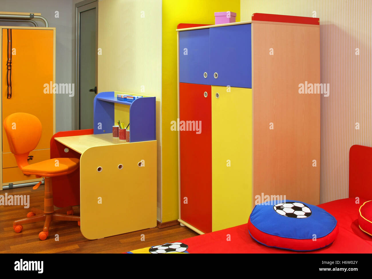 desk inside furniture modern modernity wood coloured colourful