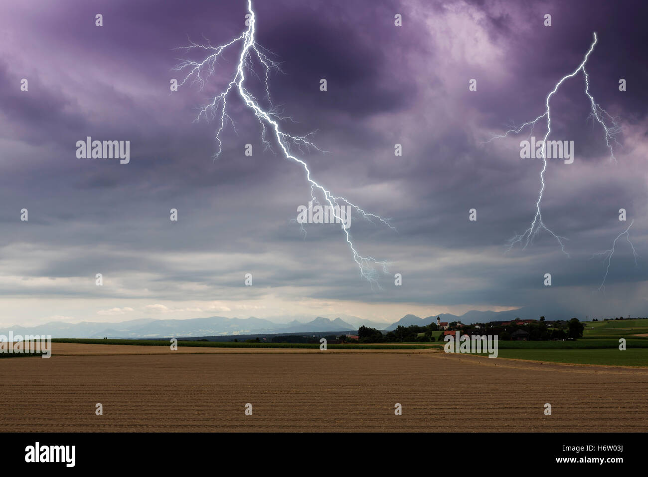 shine shines bright lucent light serene luminous lights agriculture farming field alps energy power electricity electric power Stock Photo