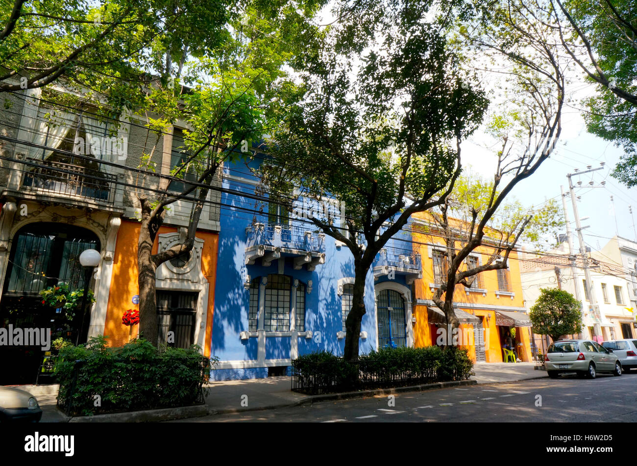 Colima street shops and homes in the Roma neighborhood of Mexico City