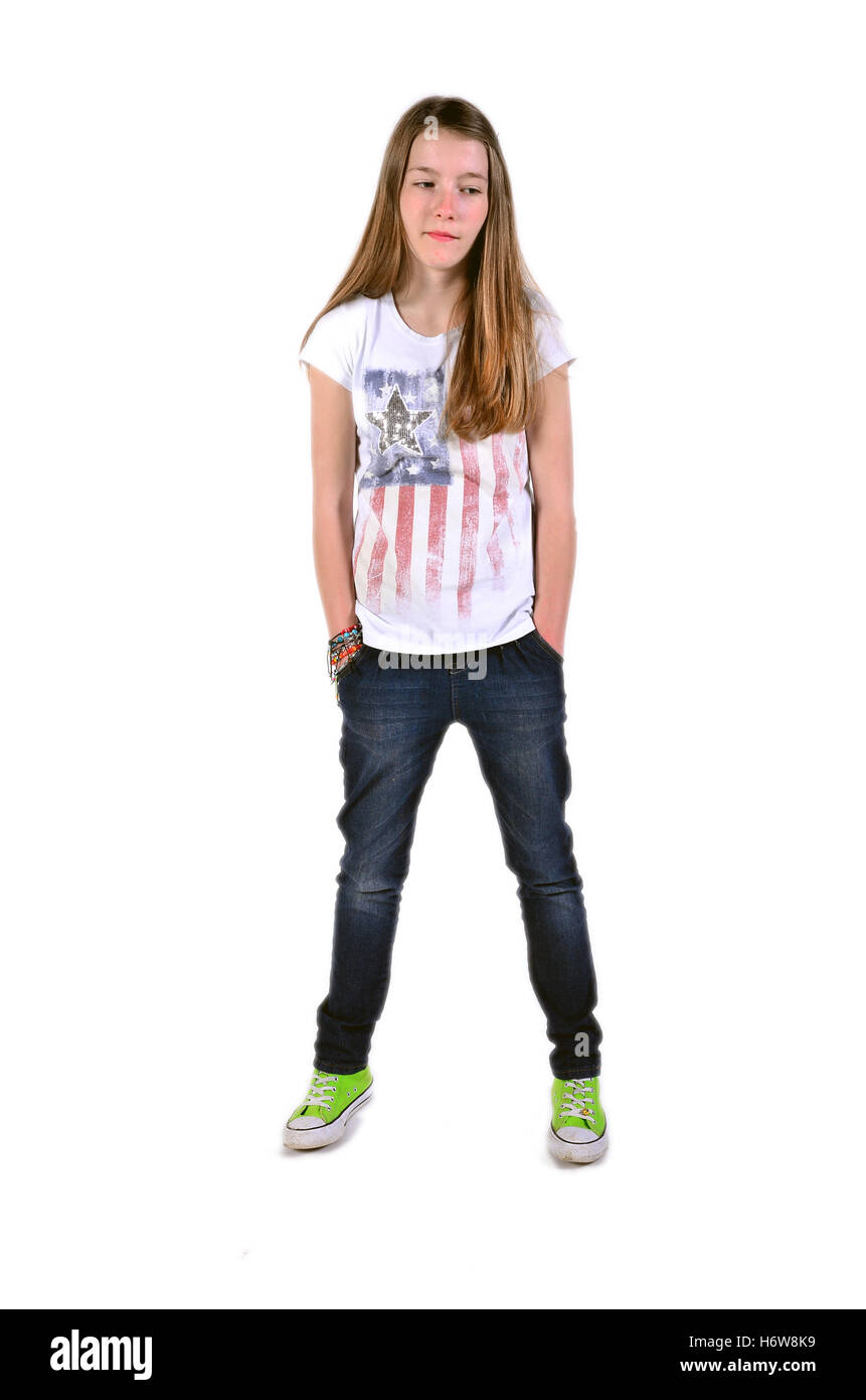 cool girl teenager Stock Photo