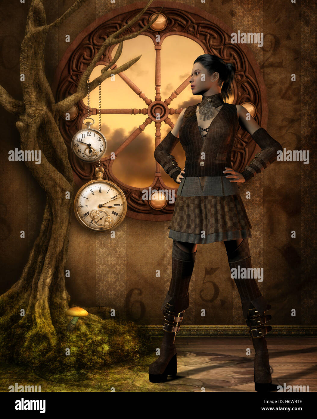 girl in steampunk outfit Stock Photo - Alamy