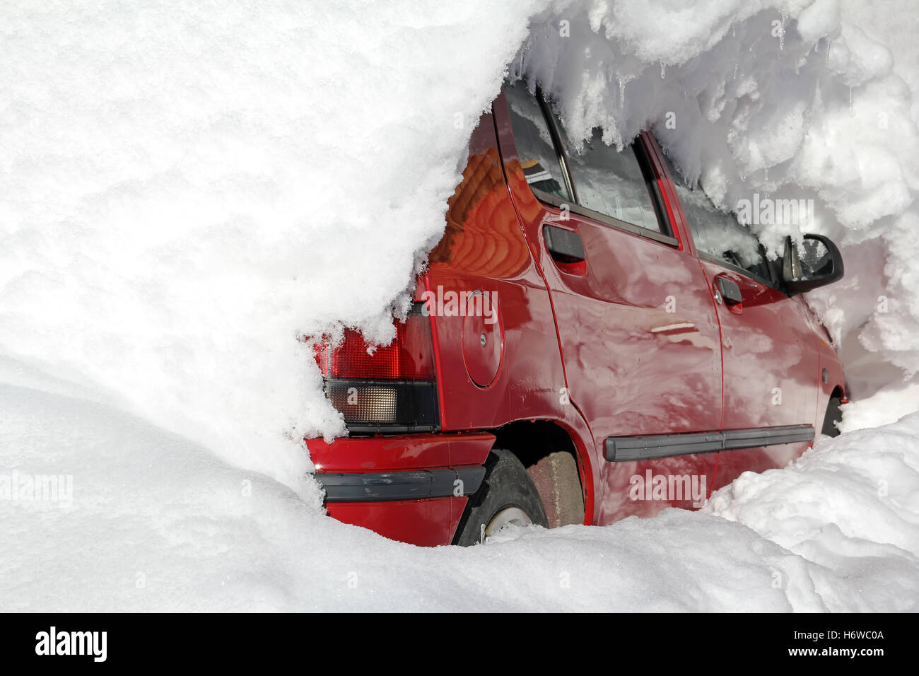the snowbound car Stock Photo