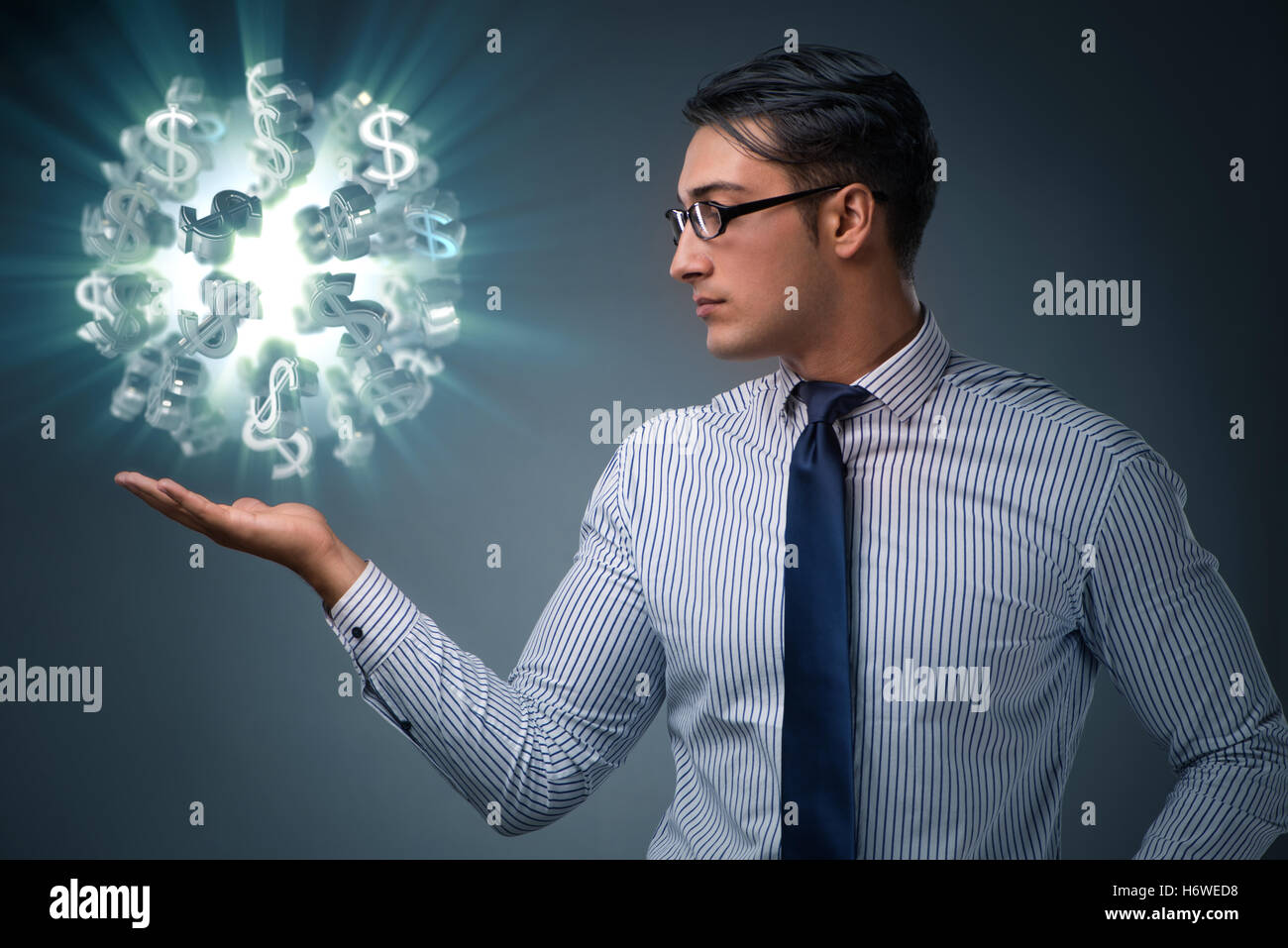 Businessman and dollar in business concept Stock Photo - Alamy