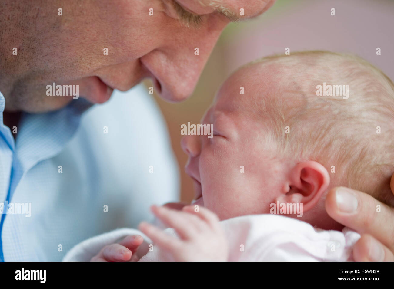 Father with newborn baby Stock Photo