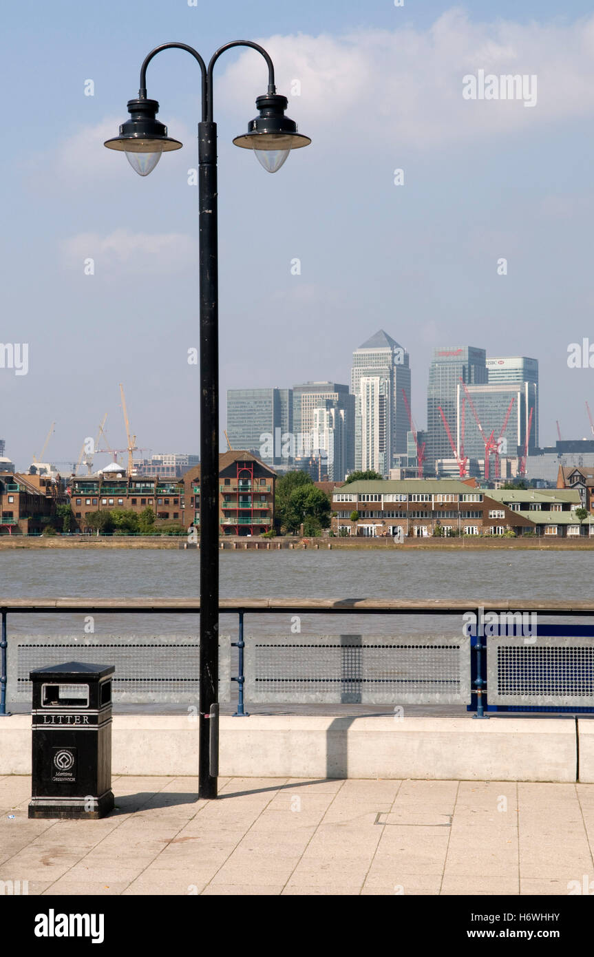 View from Greenwich to the Docklands, London, England, United Kingdom, Europe Stock Photo