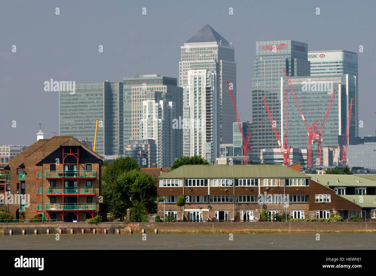 View from Greenwich to the Docklands, London, England, United Kingdom, Europe Stock Photo