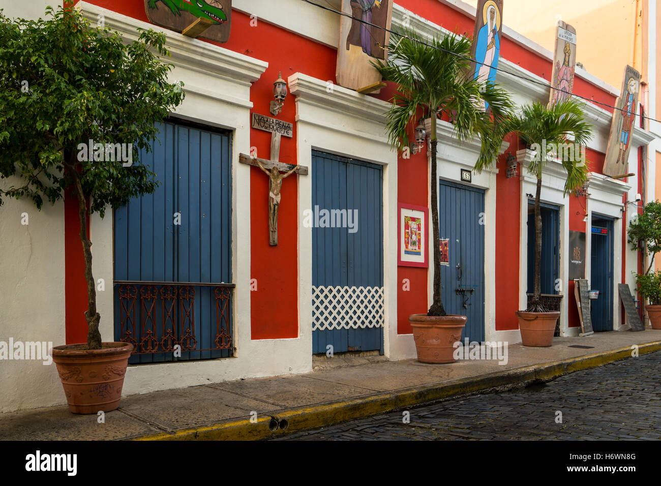 Cafe Teatro Rivera Hermanos in Old San Juan (Puerto Rico) Stock Photo