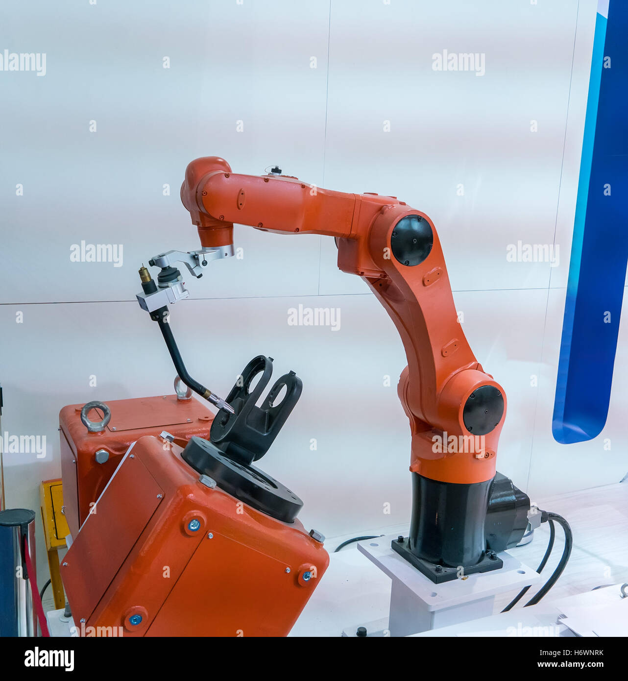 Robotic arm at production line in factory Stock Photo - Alamy