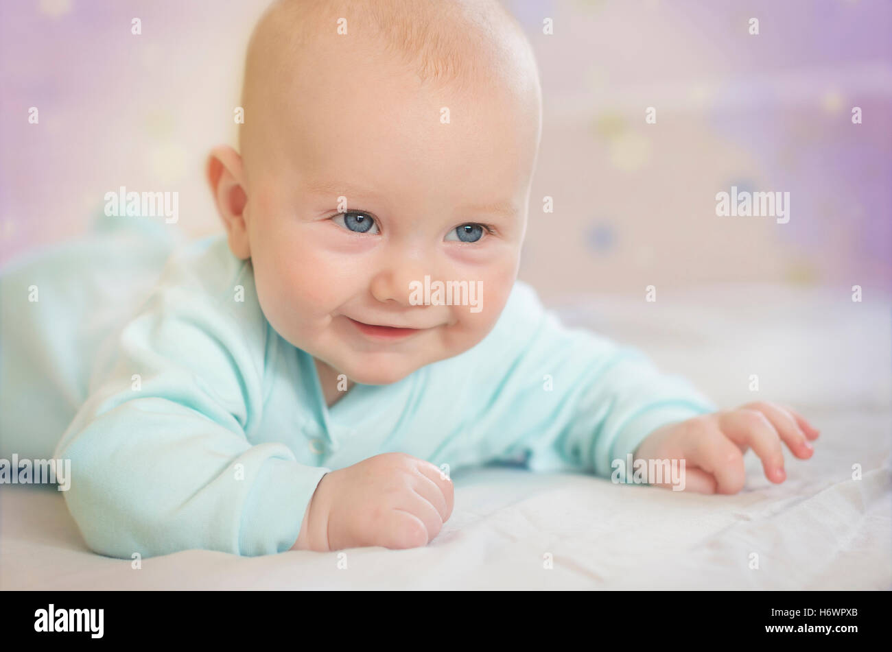 Little cute newborn baby child Stock Photo