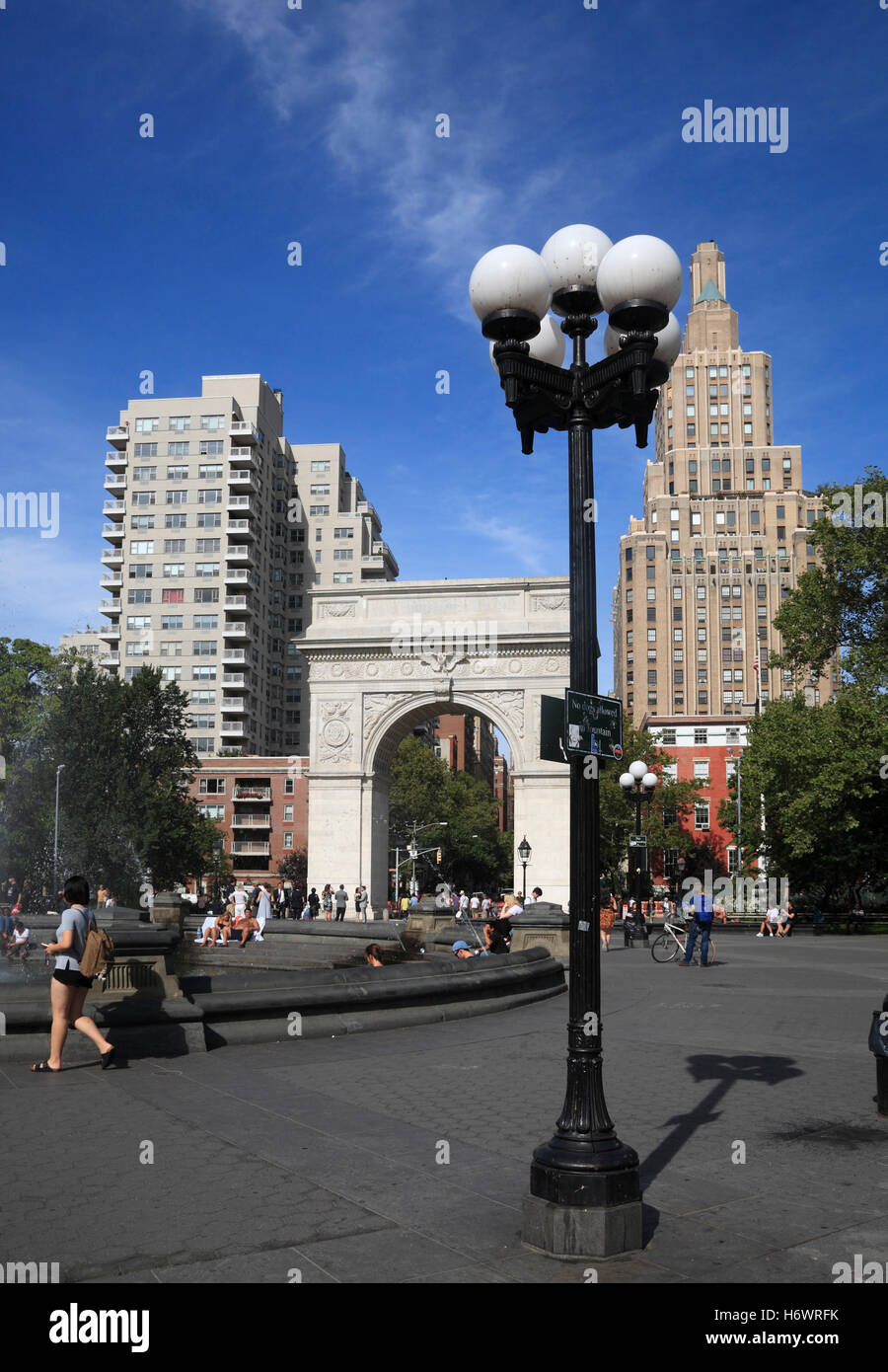 Washington Square park, Greenwich Village, Manhattan, New York, USA Stock Photo