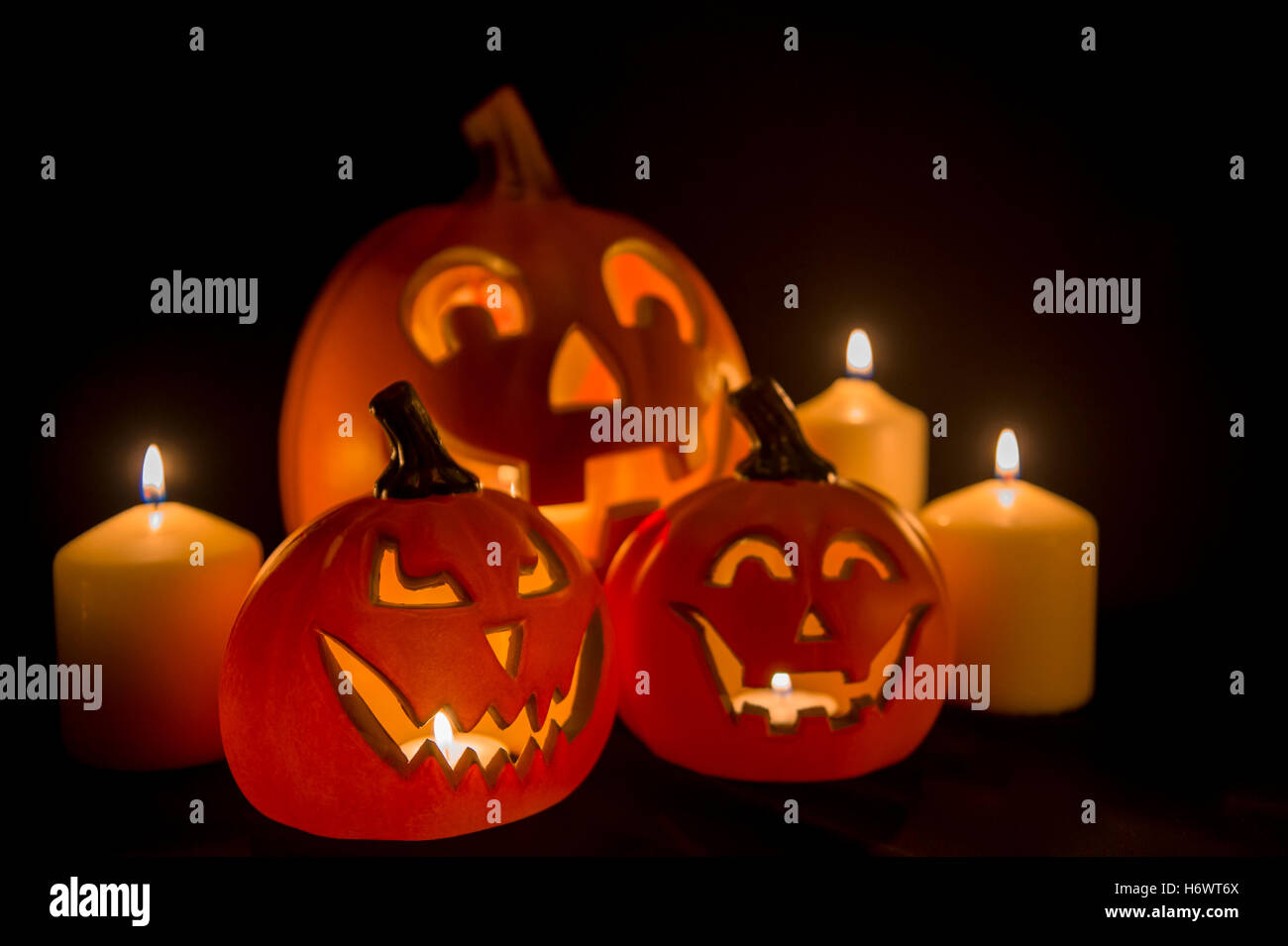 Scary jack lantern on black hi-res stock photography and images - Alamy
