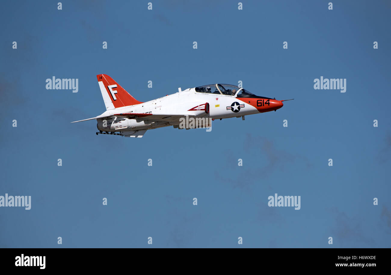 US Marines Corps T-45 Goshawk jet flight trainer aircraft Florida USA  Goshawk trainer jet aircraft in flight Stock Photo