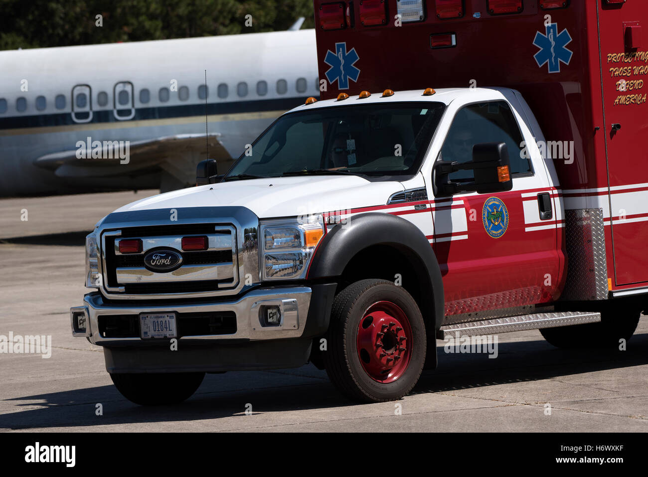 US Navy ambulance at Pensacola Naval Air Station Florida USA Stock