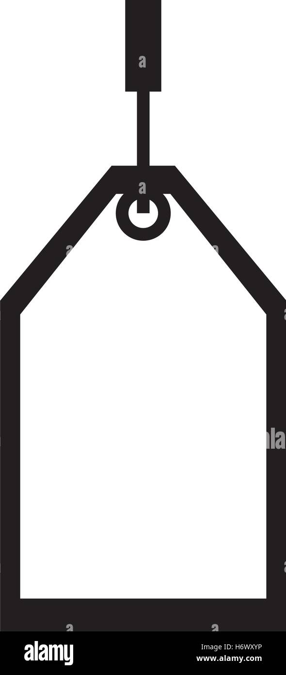 price hanging tag template icon over white background. vector