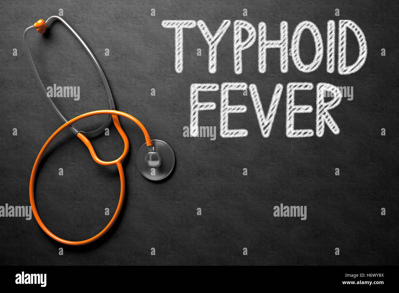 Typhoid Fever Handwritten on Chalkboard. 3D Illustration. Stock Photo