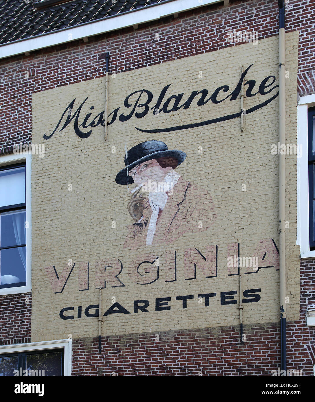 Mural of Virginia Cigarettes Miss Blanche Stock Photo