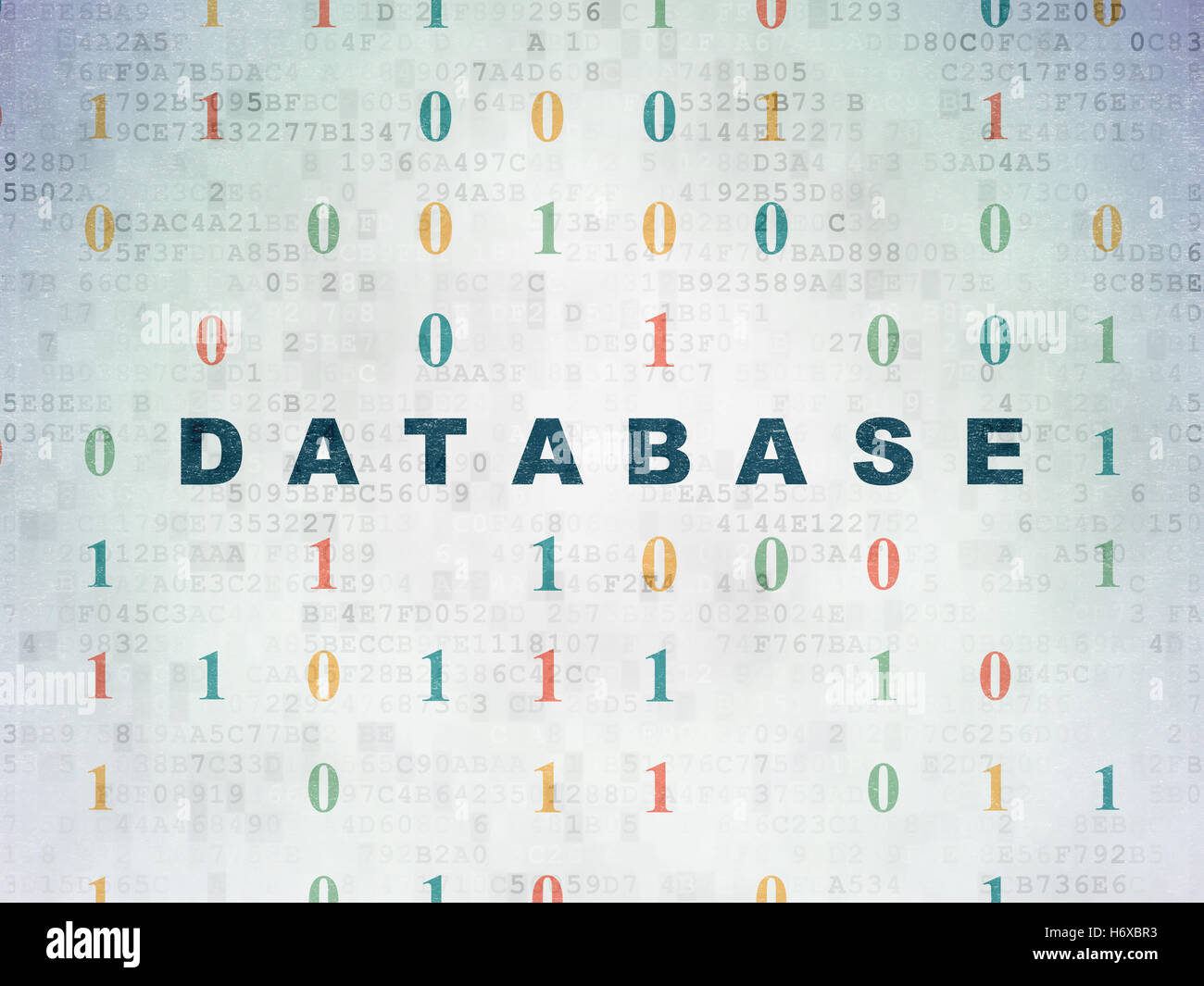 Programming concept: Database on Digital Data Paper background Stock ...