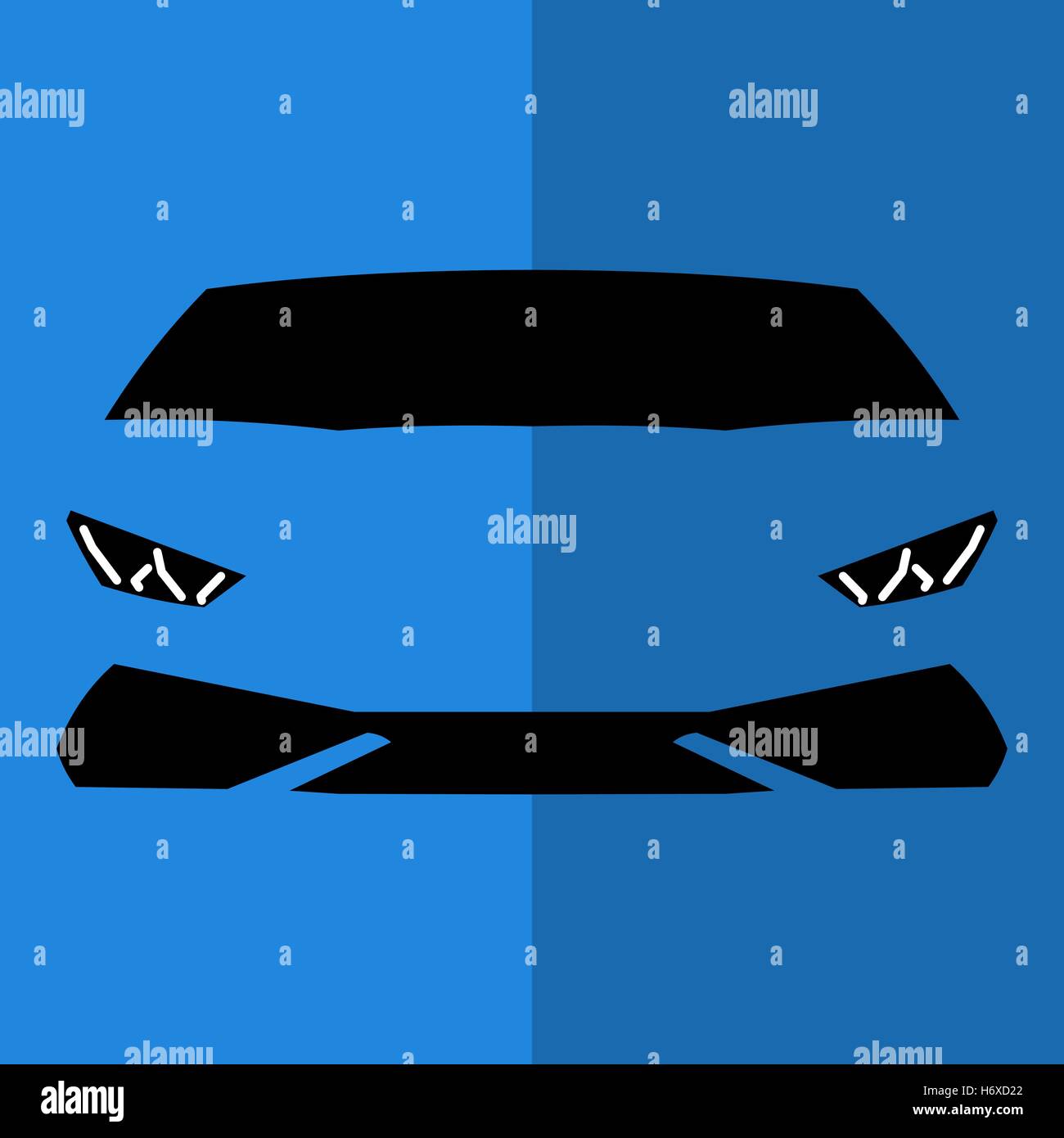 Vector front view blue car Stock Vector