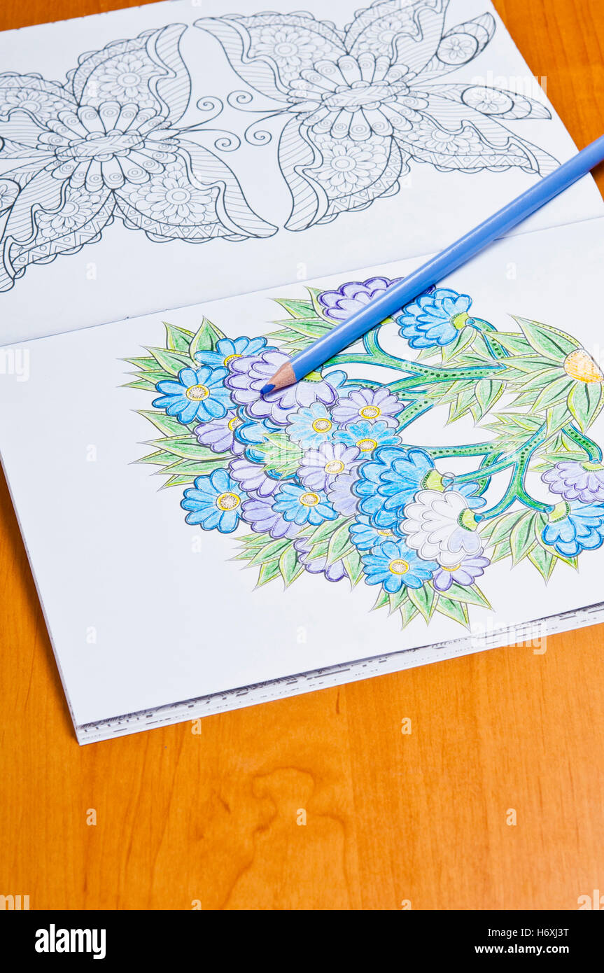 colouring book for adults Stock Photo
