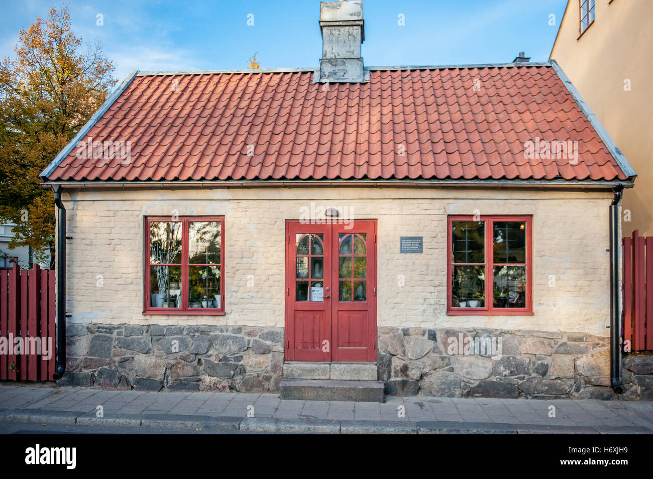 'The last drink' an old pharmacy dating back to 1760. Norrkoping is a historic industrial town in Sweden. Stock Photo