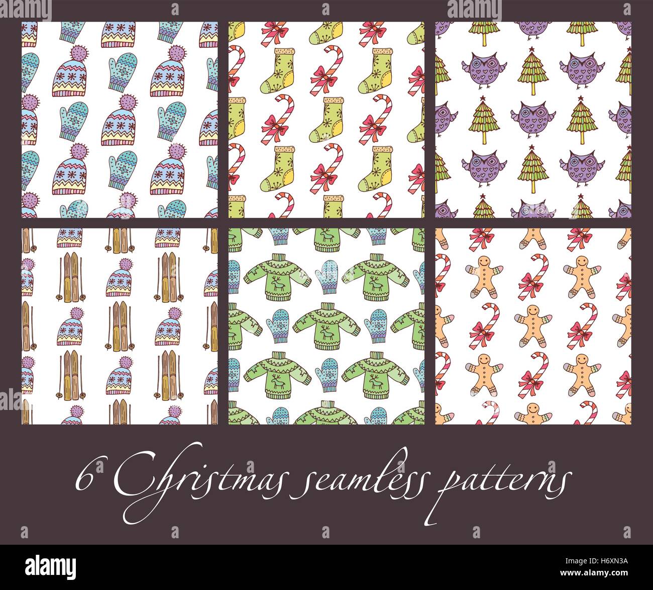 Illustration seamless patterns christmas Stock Vector Images - Alamy