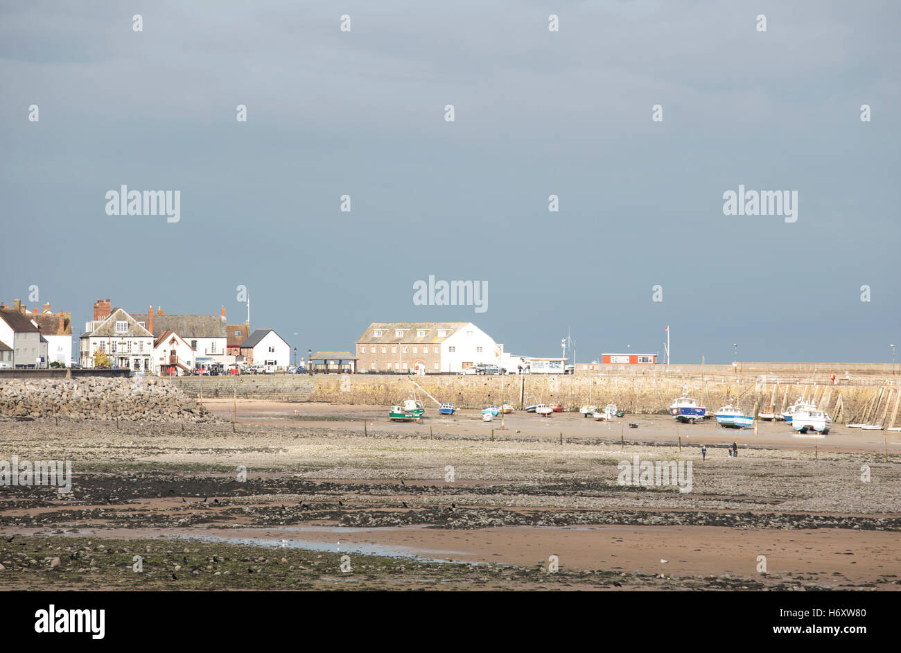 Minehead beach and harbour, Somerset, England, UK Stock Photo