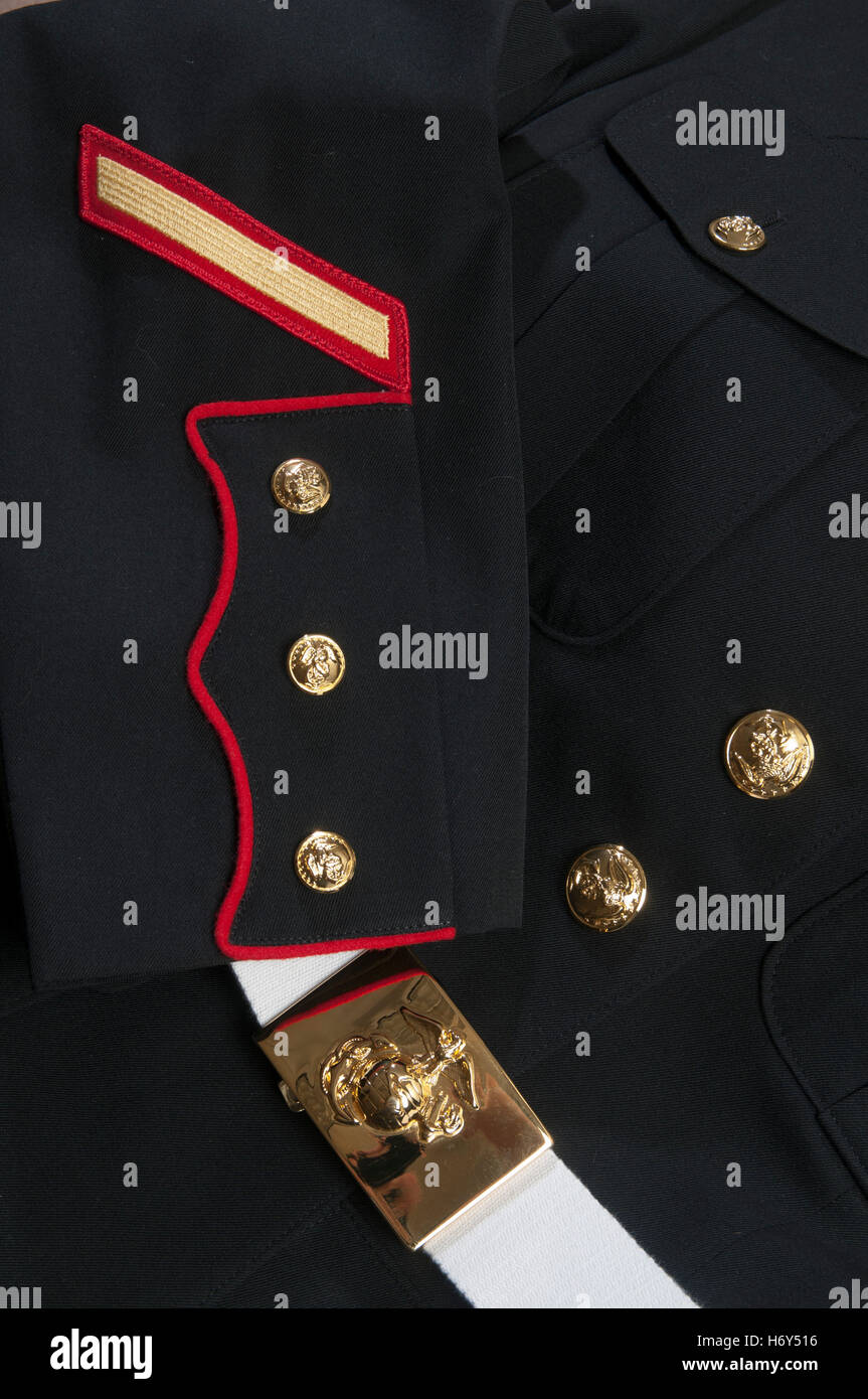 U.S. Marine uniform detail. Stock Photo