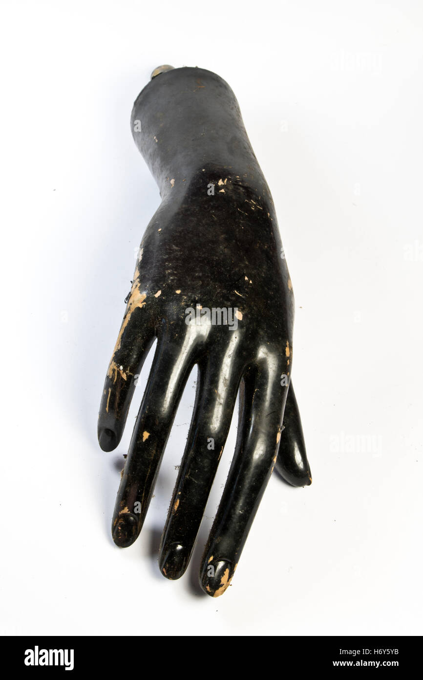 Old Black Mannequin Hand on White Background Stock Photo Alamy