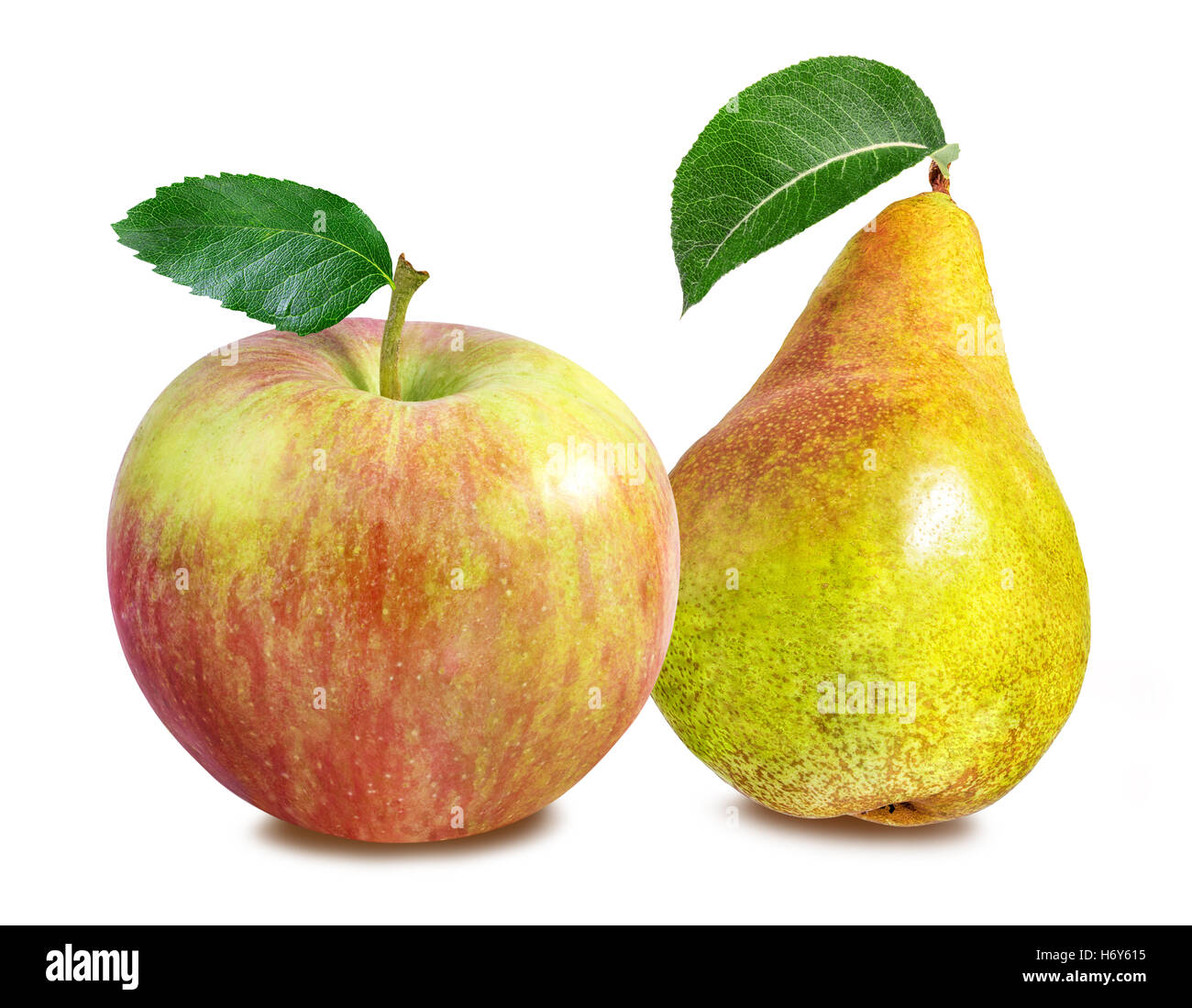 apple and pear isolated on white background Stock Photo