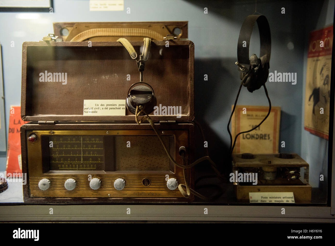 Resistance Museum, Castellane,Alpes de Haute Provence, France. Sept 2016. A wonderful museum celebrating the French Resistance.. Radio set used by the resistance. Stock Photo
